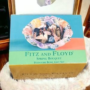 Fitz and Floyd SPRING BOUQUET POTPOURRI AND BOWL SET BRAND NEW